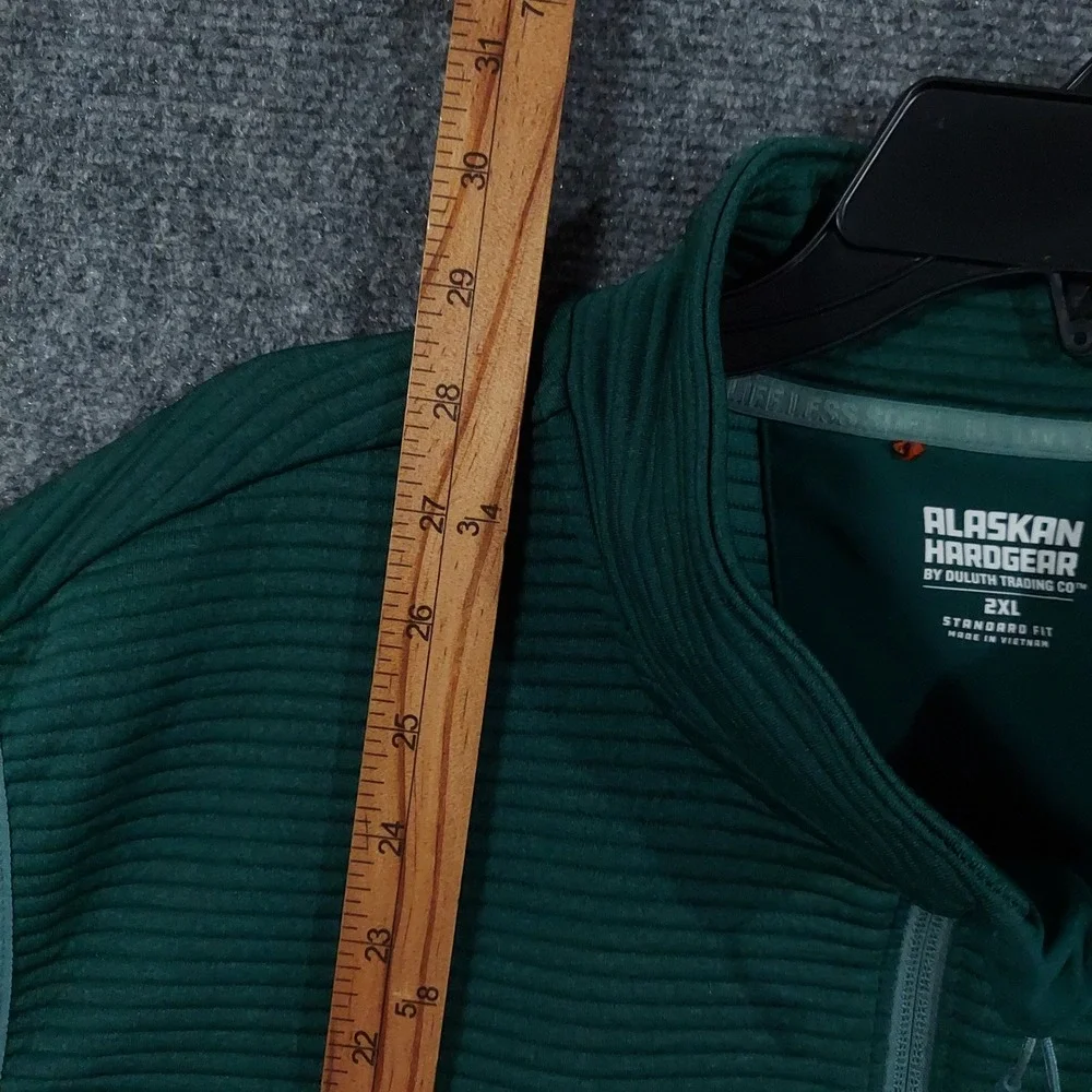 Alaskan Hardgear Duluth Trading Co Vest Mens 2XL Green Ribbed Fleece Full Zip AK